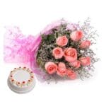 Pineapple Cake and Pink Roses