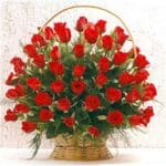 75 Red Roses Basket