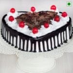Heart Shaped Blackforest Cake 1 Kg Eggless