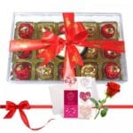 Luxury Chocolates - Beautiful Wrapped Chocolates With Love Card And Rose