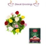 Flowers And Gulab Jamun Diwali Gifts