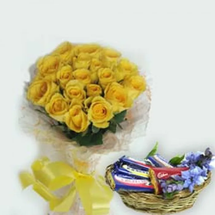 Yellow Roses with Chocolates - Image 1