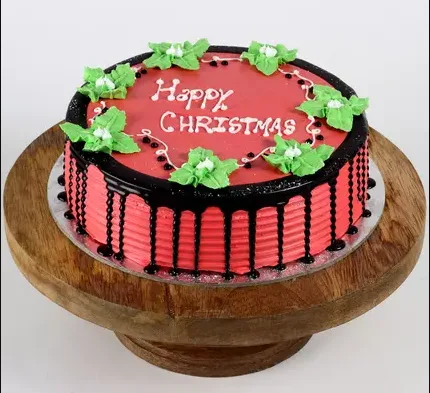 Red Chocolate Christmas Cake