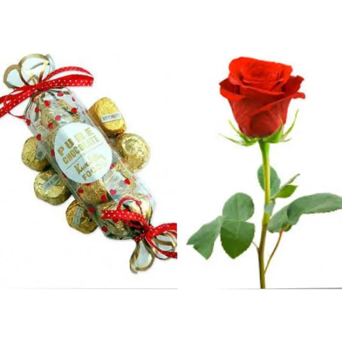Swiss Home Made Chocolates with a Rose - Image 1